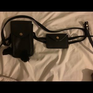 Nena and Co quigley black leather belt bag